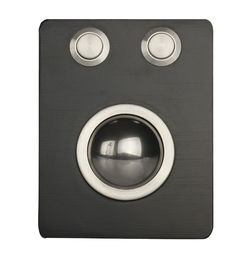 Mini Trackball preto industrial compacto do metal com os 2 botões do rato robustos
