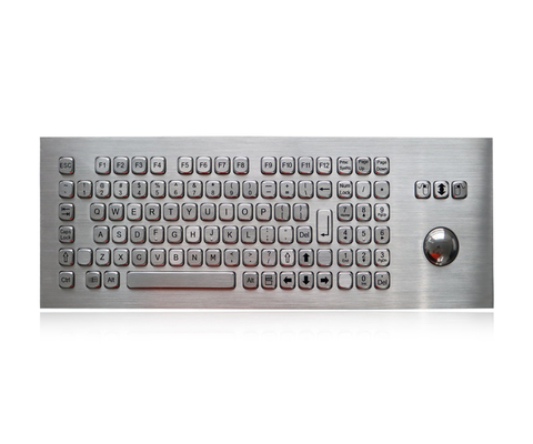 Trackball ótico encaixado chaves do teclado do quiosque do metal da prova do leite IP65 82 para exterior