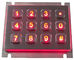 12 teclado dinâmico do metal de USB IP65 das chaves com o vândalo vermelho ou azul do luminoso resistente